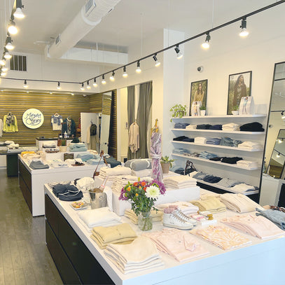 Knitwear display at the Margaret O'Leary Chicago store.