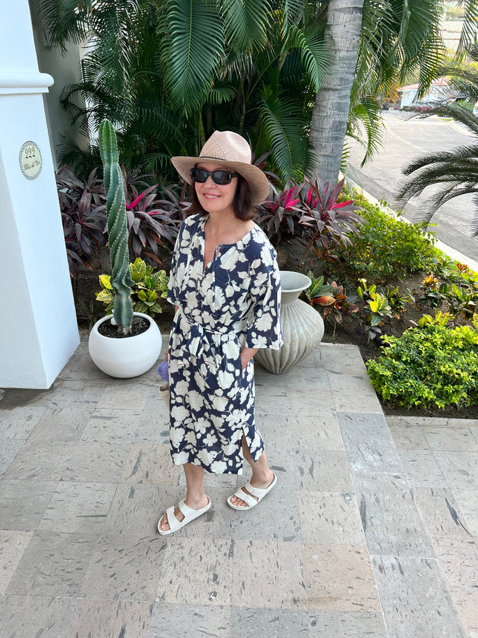 Margaret O'Leary wearing the Emilia Caftan Dress by Margaret O'Leary.