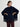 Woman wearing a navy blue Fringe Poncho by Margaret O'Leary on a white background.