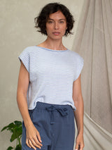 Woman wearing the Square Knit Tee by Margaret O'Leary.