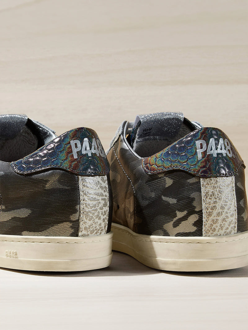 The P448 John sneaker in silver/camo.