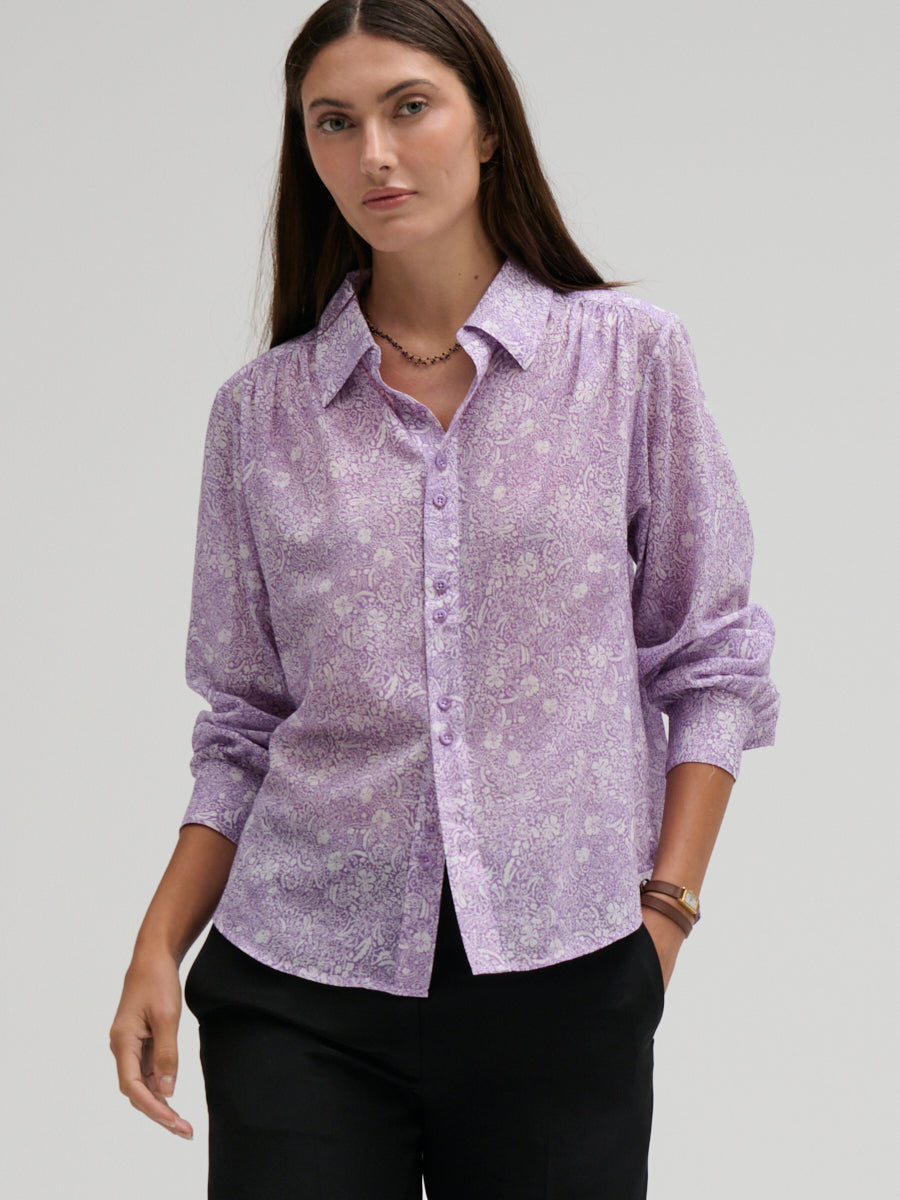 roan dress shirt Margaret O'Leary ROAN Shirt Purple / XL