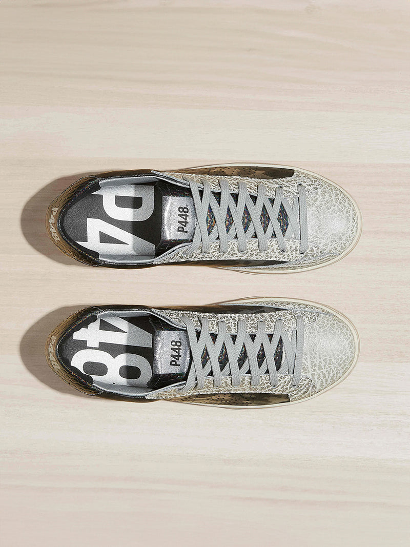 The P448 John sneaker in silver/camo.
