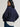 Margaret O'Leary navy blue cotton-blend Portia pullover with ribbed texture, shoulder epaulets, and elbow patches.