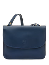Front view of the bag in blue.