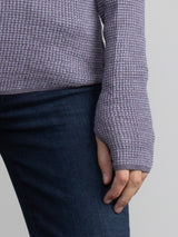 Close up of purple long sleeve