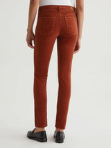 Woman wearing the Prima Corduroy Cigarette Jean in Maple by AG Jeans.