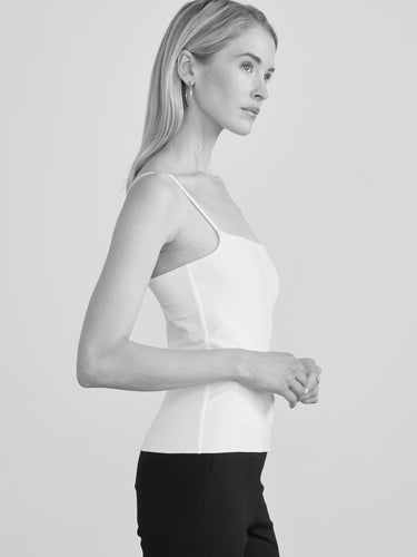 STRETCH PIMA SQUARE NECK TANK by Margaret O'Leary