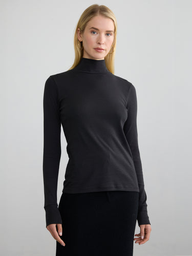 RIBBED COTTON L/S TURTLENECK by Margaret O'Leary