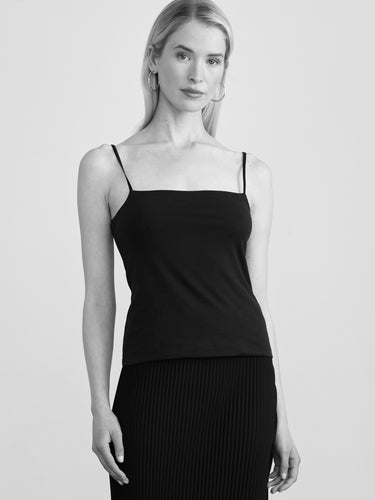 STRETCH PIMA SQUARE NECK TANK by Margaret O'Leary