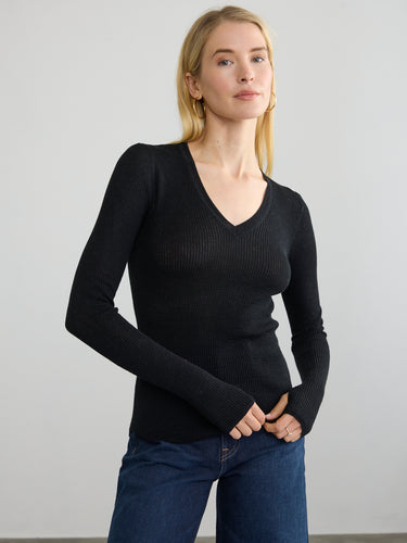 SHIRTTAIL WAFFLE VEE by Margaret O'Leary