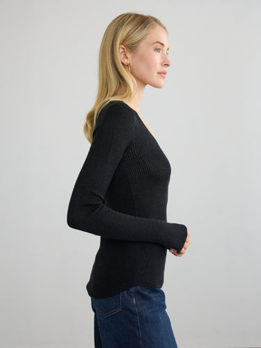 SHIRTTAIL WAFFLE VEE by Margaret O'Leary
