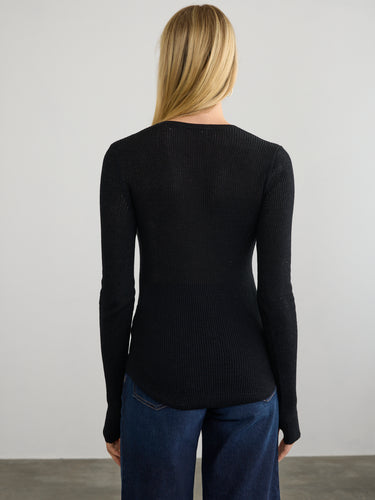 SHIRTTAIL WAFFLE VEE by Margaret O'Leary