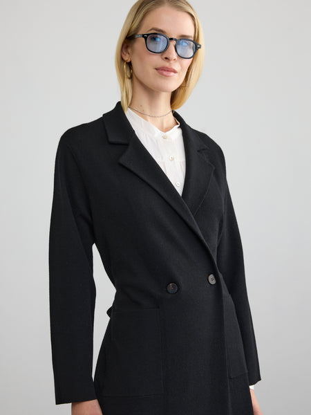 【美品】MARNO Jane coat Navy Medium Grey Asymmetrical Coat - Maren Wool Coat | Marcella