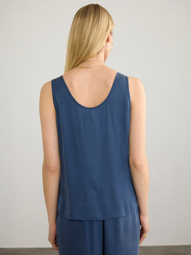 Woman wearing the Silk Tank by Margaret O'Leary.