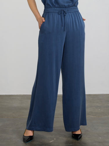 Woman wearing the Silk PJ Pant by Margaret O'Leary.