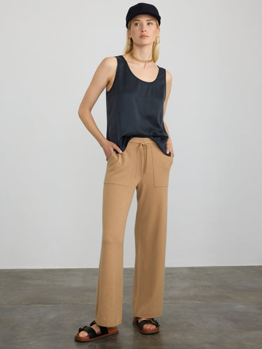 Woman wearing the Silk Tank by Margaret O'Leary.
