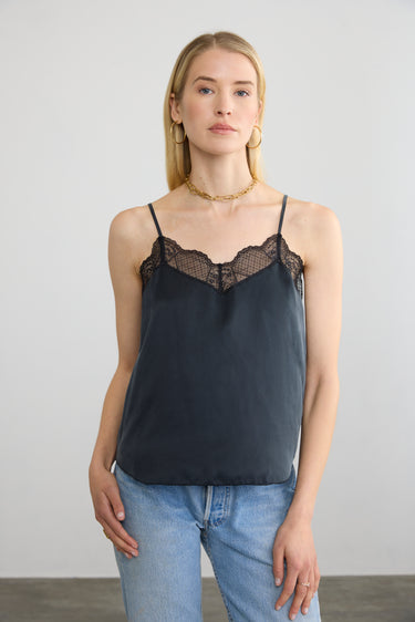 Woman wearing the Silk Cami by Margaret O'Leary.