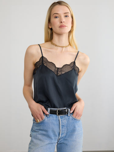 Woman wearing the Silk Cami by Margaret O'Leary.
