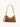 Brown leather handbag by Hammitt with a red zipper pocket on a white background