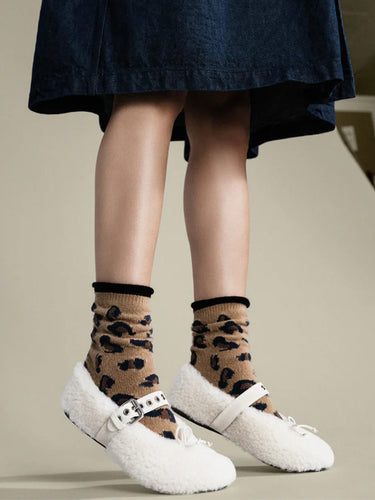 The Cheetah Cashmere Crew Sock by Hansel from Basel.