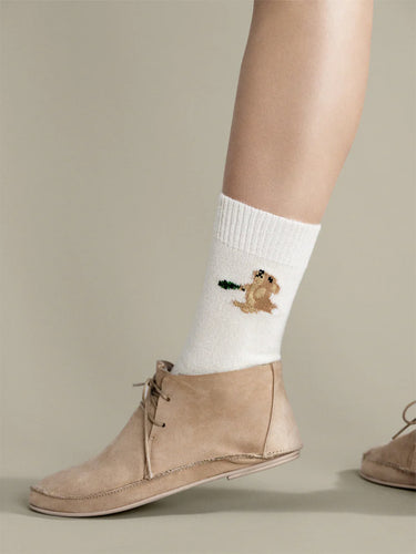 The Hungry Bunny Cashmere Crew Sock by Hansel from Basel.