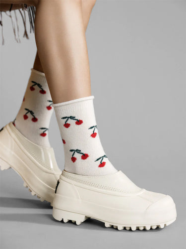 The Cherry Bomb Cashmere Crew Sock by Hansel from Basel.