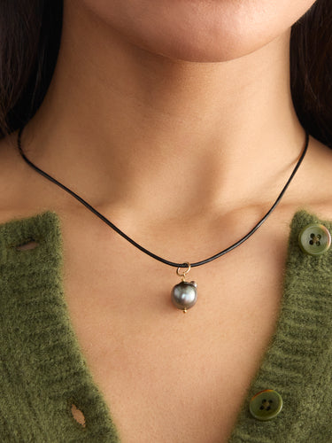 The Tahitian Single Pearl Necklace by Feathered Soul.