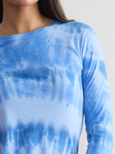 Woman wearing the Tie Dye L/S Tee by Margaret O’Leary