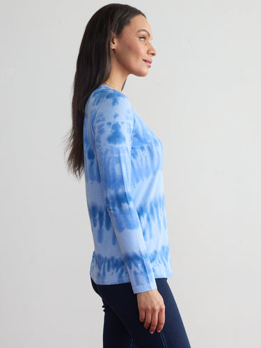 Woman wearing the Tie Dye L/S Tee by Margaret O’Leary