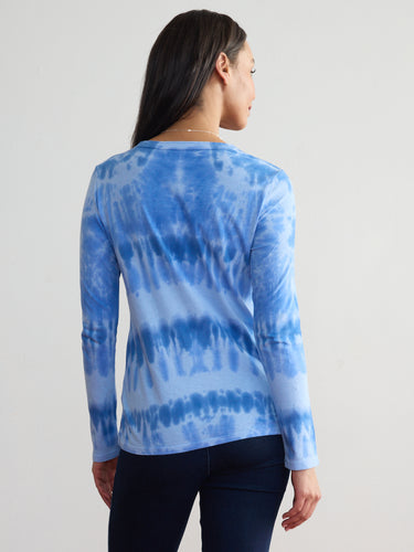 Woman wearing the Tie Dye L/S Tee by Margaret O’Leary