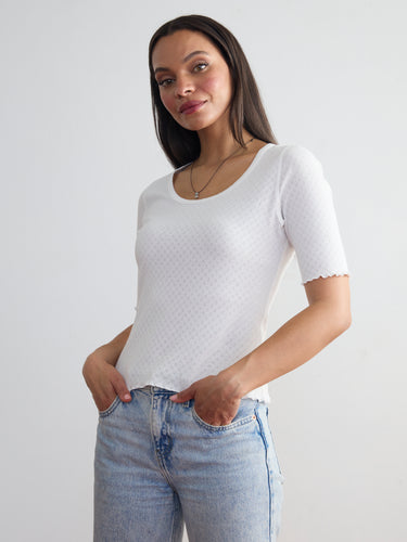 The Pointelle Tee by Margaret O’Leary.