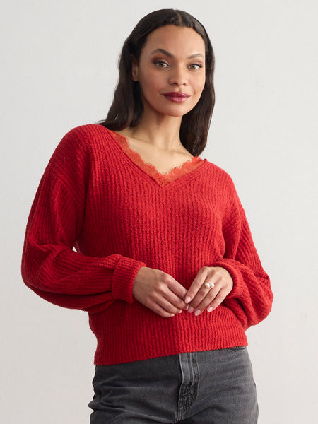 LACE V-NECK PULLOVER – Margaret O'Leary