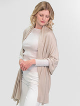 Woman wearing the Linen Wrap by Margaret O'Leary.