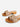 Beige Intentionally Blank sandal with wooden sole on a white background