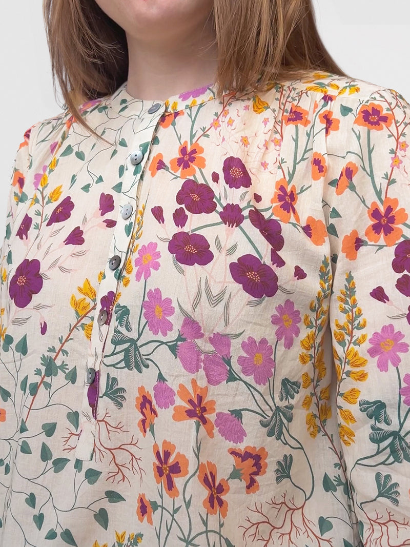 Woman wearing the Mia Top by Margaret O'Leary.