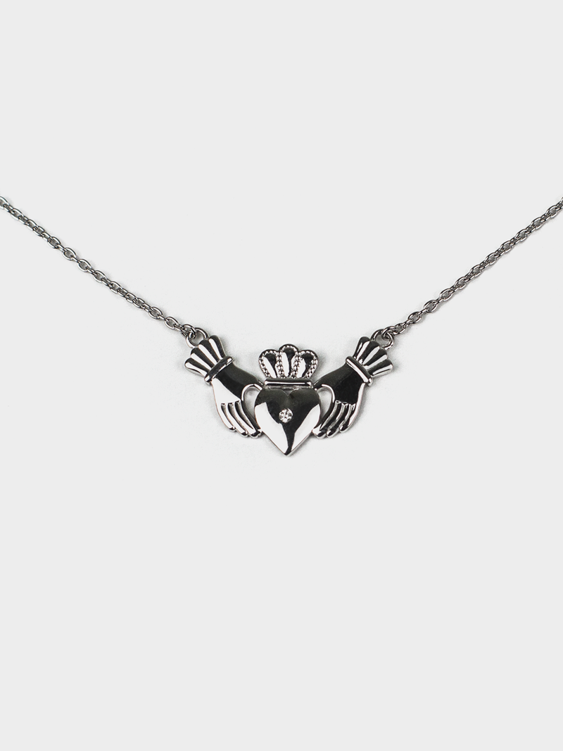 The sterling silver Claddagh necklace by Margaret O'Leary.