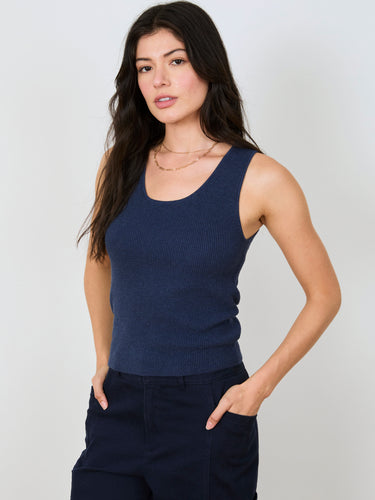 Woman wearing the Jane Waffle Tank by Margaret O’Leary