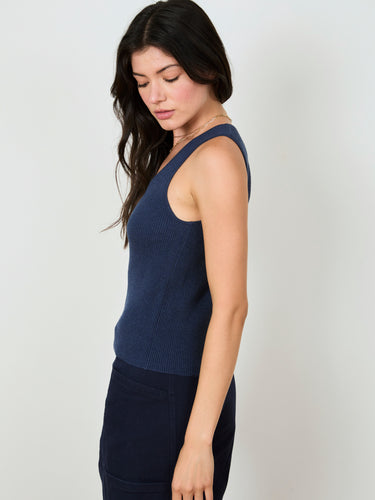Woman wearing the Jane Waffle Tank by Margaret O’Leary