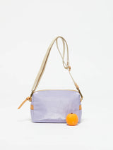 The Mini Linen Shoulder Bag in Lavender by Jack Gomme.