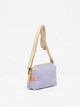 The Mini Linen Shoulder Bag in Lavender by Jack Gomme.