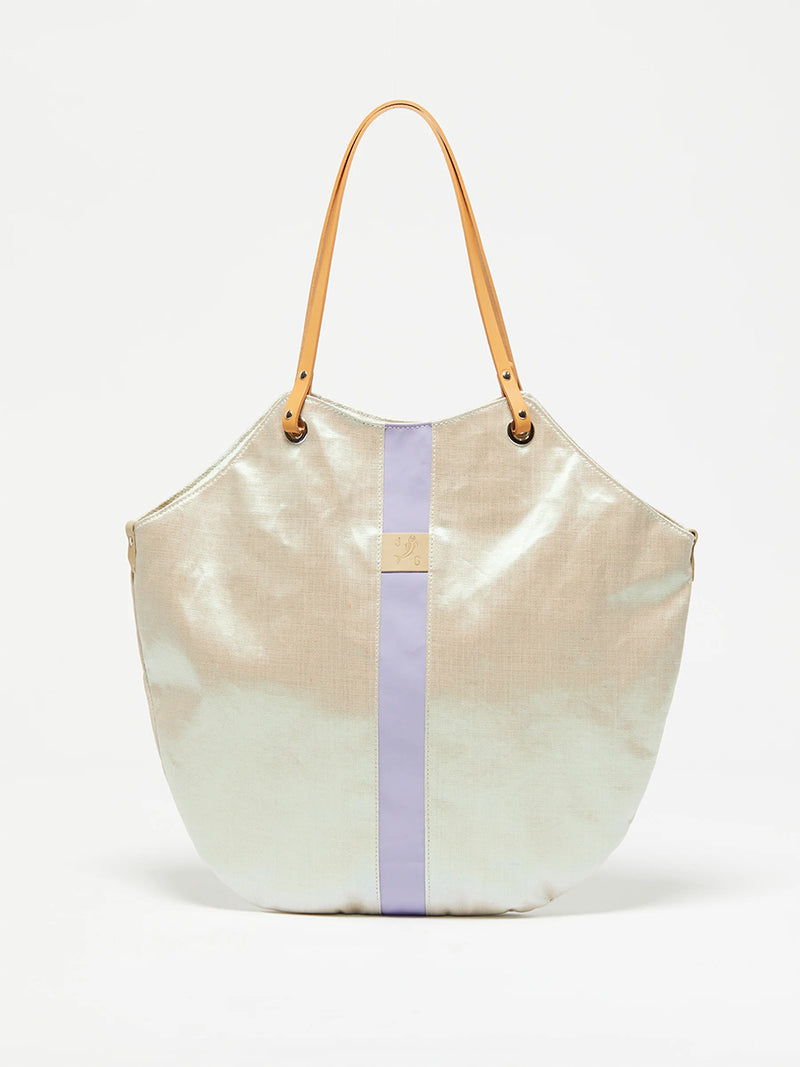 The Flores Summer Tote Bag in Pearl Lavender by Jack Gomme.