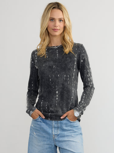 Woman wearing the Tie Dye L/S Tee by Margaret O’Leary