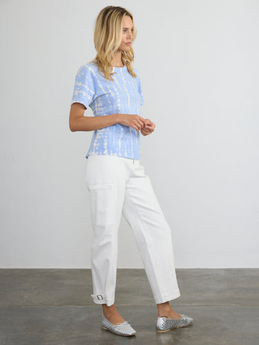Woman wearing the Tie Dye S/S Tee by Margaret O’Leary