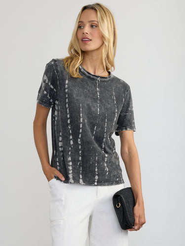 Woman wearing the Tie Dye S/S Tee by Margaret O’Leary