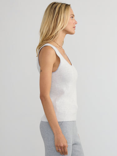 Woman wearing the Jane Waffle Tank by Margaret O’Leary