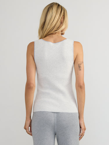 Woman wearing the Jane Waffle Tank by Margaret O’Leary