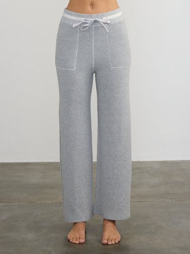 Woman wearing the Joan Waffle Pants by Margaret O’Leary