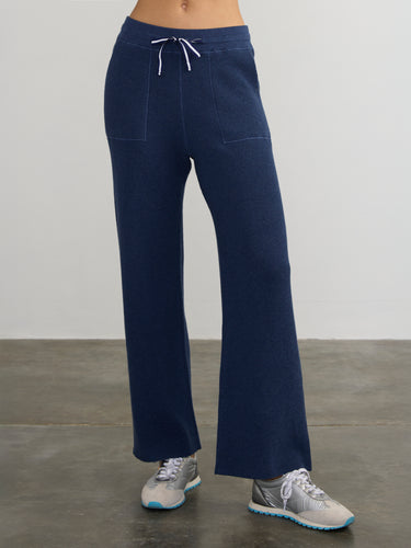 Woman wearing the Joan Waffle Pants by Margaret O’Leary