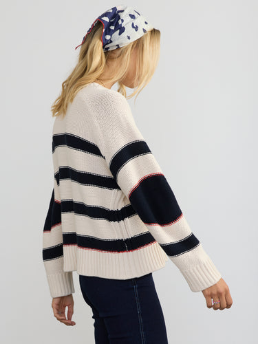 Woman wearing the Angle Sleeve Pullover by Margaret O'Leary.